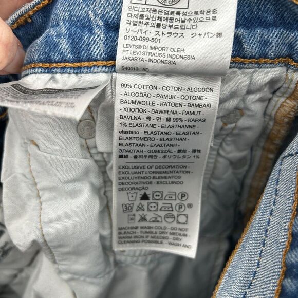 LEVI'S 501 Women's High Rise Button Fly Straight Leg Rigid Denim Blue Jeans 26 - Picture 8 of 9